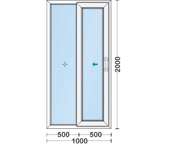 قیمت پنجره وین تک UPVC کشویی با شیشه ۴و۴ ساده به ابعاد 2000*1000 پروفیل وین تک