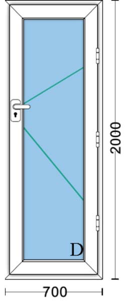 قیمت درب دوجداره upvc با شیشه ۴و۴ ساده به ابعاد 2000*700 پروفیل ایده آل