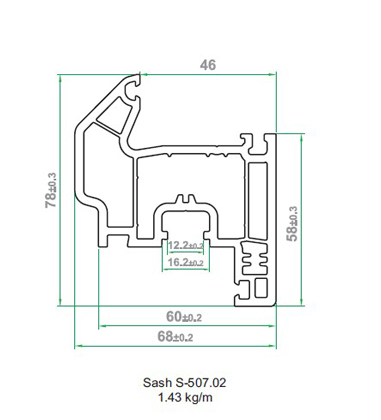 پروفیل لنگه پنجره upvc ویستابست